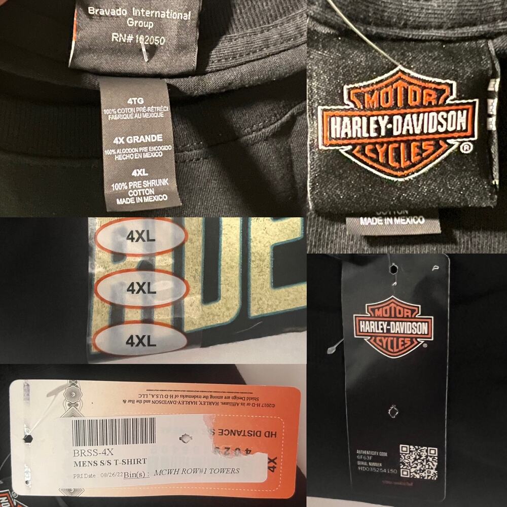 Fort Bragg Harley-Davidson Fayetteville, NC Short Sleeve Black Tee Shirt 4X NWT - Picture 7 of 7